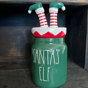 Rae Dunn SANTA’S Elf Canister and Topper